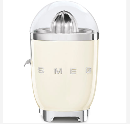 SMEG CJF11CREU Elektrische citruspers met crèmekleurige afwerking – Tritan Renew, roestvrijstalen kegel, anti-druppelsysteem