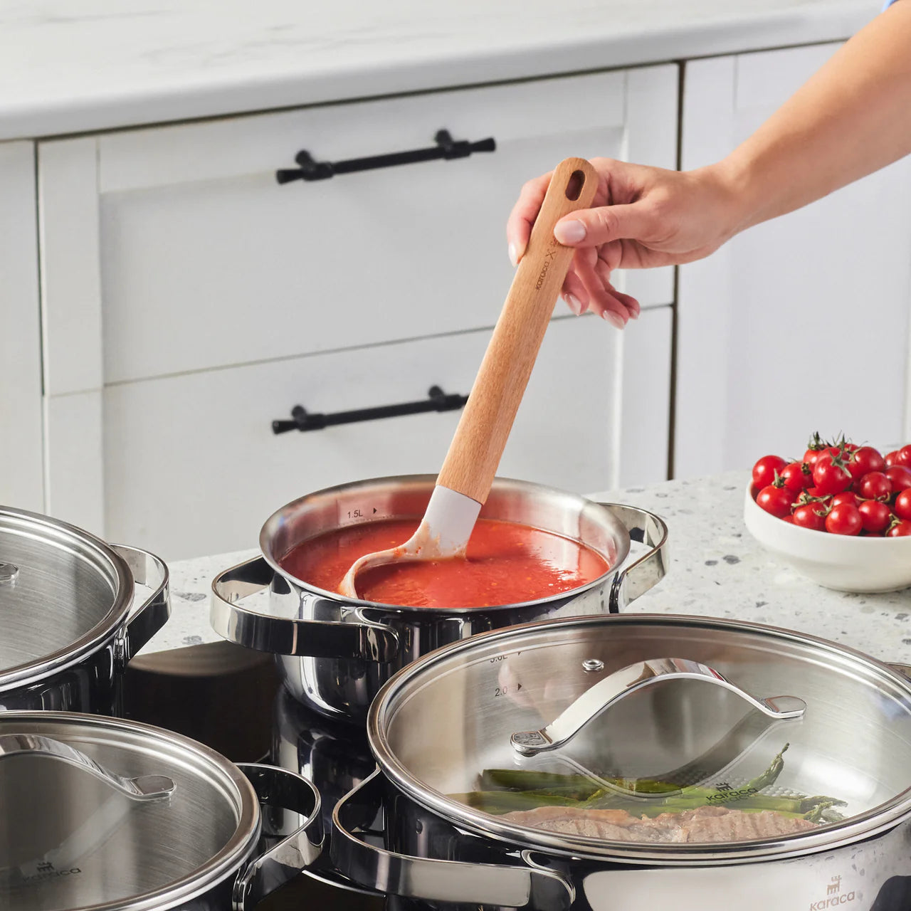 Karaca 3 Ply Culinara 8 Parça Paslanmaz Çelik Tencere Set
