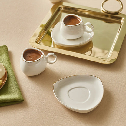 Karaca Streamline Tribe 2-Persoons Koffiekopset 90 ml – Stijlvolle Koffiekopjesset