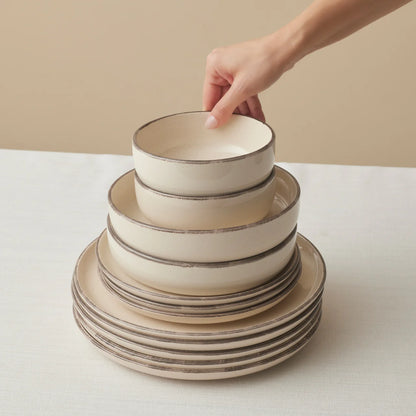 Karaca Monica 24-Parça 6 Kişilik Stoneware Yemek Takımı – Beige