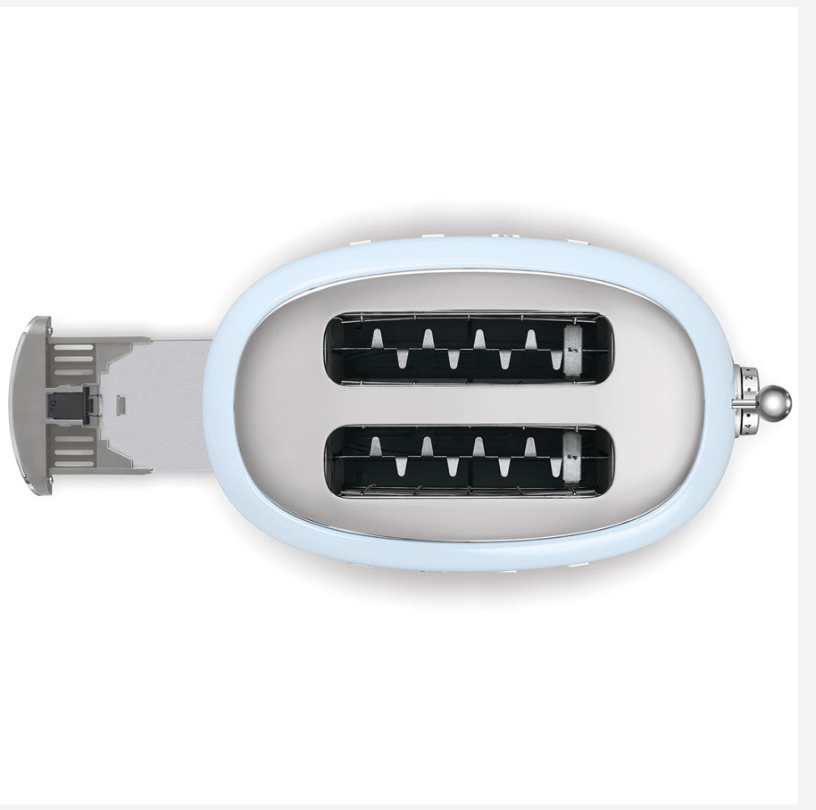 SMEG TSF01PBEU Pastelblauwe broodrooster – 2 sneden, 50's retro-stijl, 950W