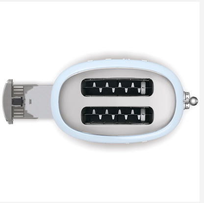 SMEG TSF01PBEU Pastelblauwe broodrooster – 2 sneden, 50's retro-stijl, 950W