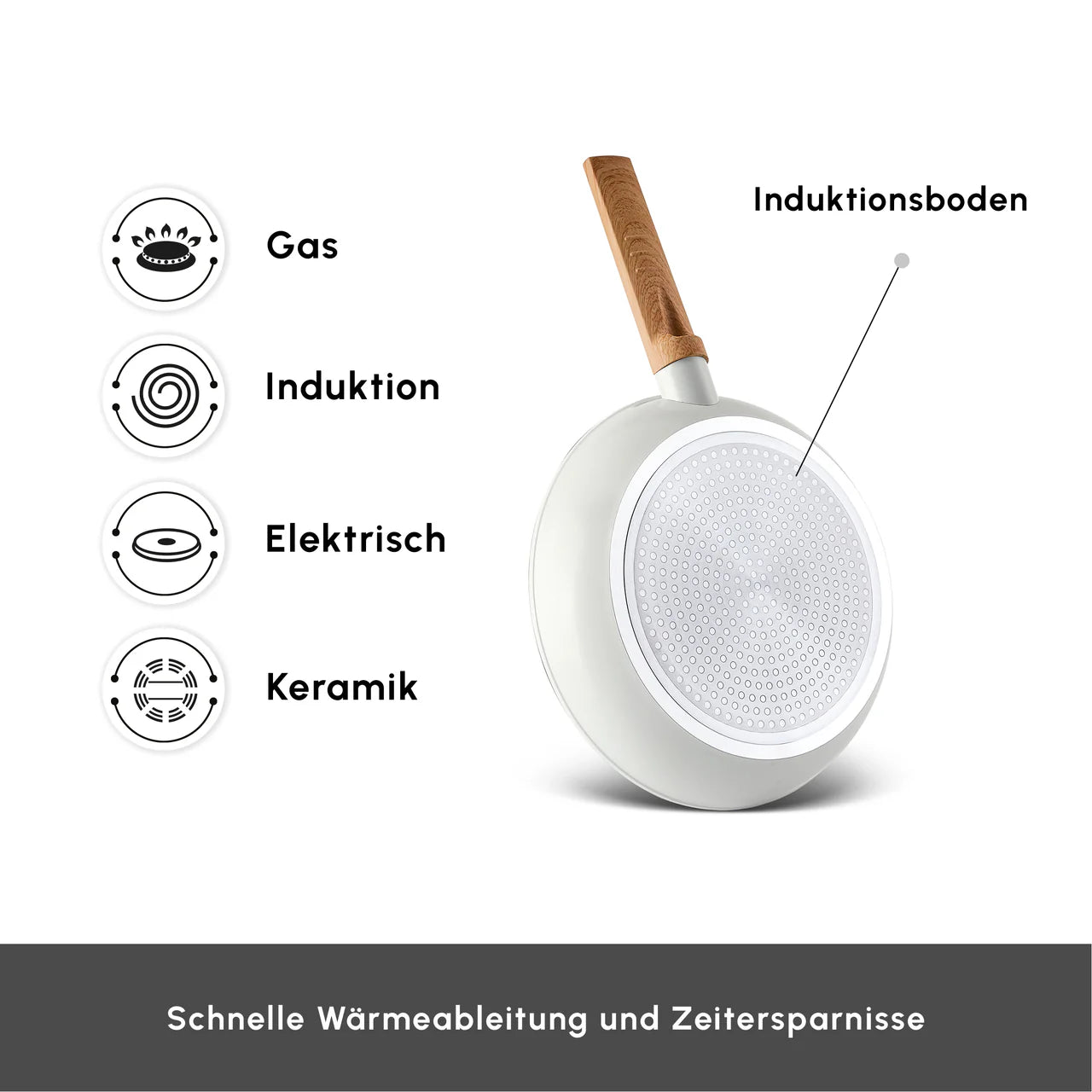 Karaca Swiss Crystal Almond Cream 7 Piece Induction Cookware Set