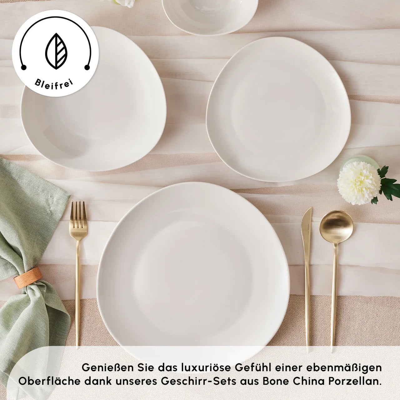 Karaca Streamline Rubicon 24 Parça 6 Kişilik Bone China Yemek Takımı – Beyaz