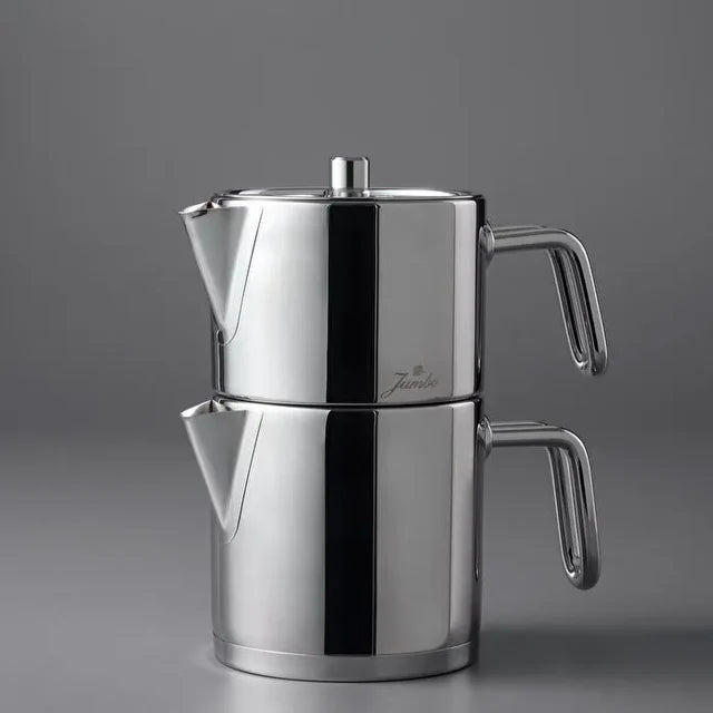 Jumbo Metalix Full Metal Paslanmaz Çelik Çaydanlık Takımı – 1,1 L + 1,5 L, İndüksiyon Uyumlu