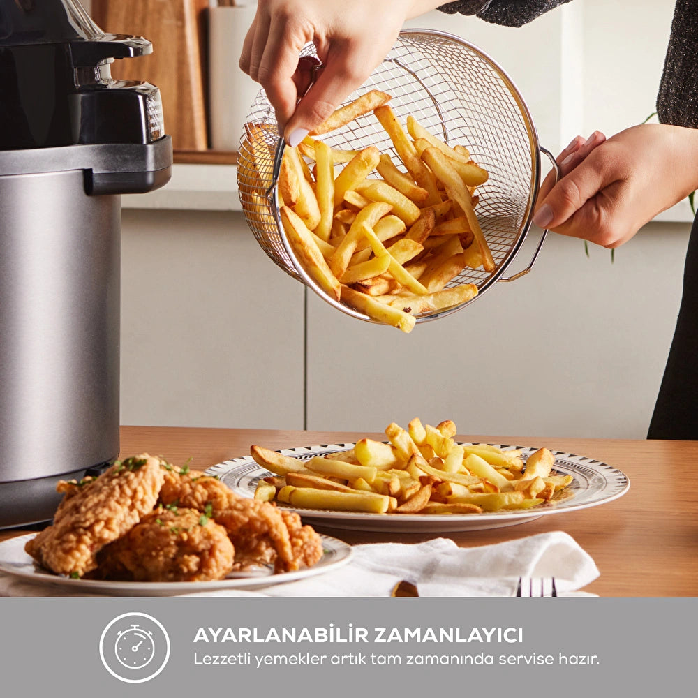 Karaca Cooker 2-in-1 6 L Smart Electric Pressure Cooker & Airfryer – Silver