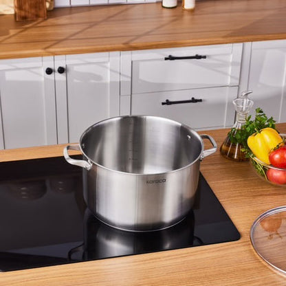 Karaca Elite 30 cm Paslanmaz Çelik Tencere – 12,3 L, İndüksiyon Uyumlu