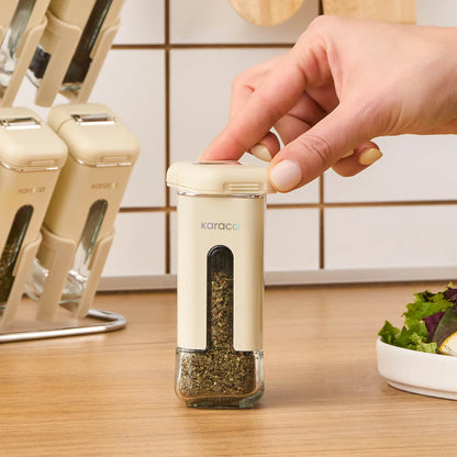 Karaca Luminous 9 Parça Baharat Kavanoz Seti – Krem