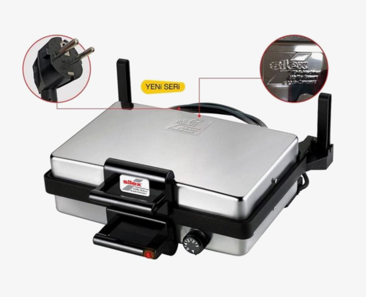 Silex Elektrikli Izgara – 2000 W, Ayarlanabilir Termostatlı, Yapışmaz Plaka