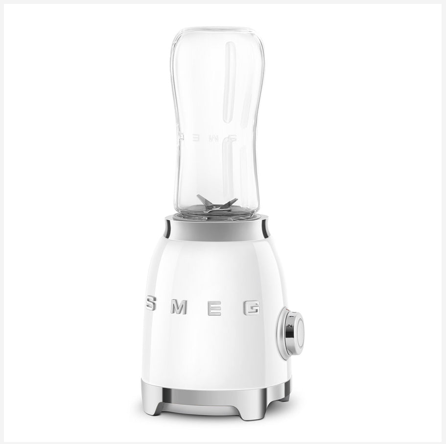 SMEG PBF01WHEU White Personal Blender – 300W, Compact Smoothie Blender with 600ml Tritan Bottle