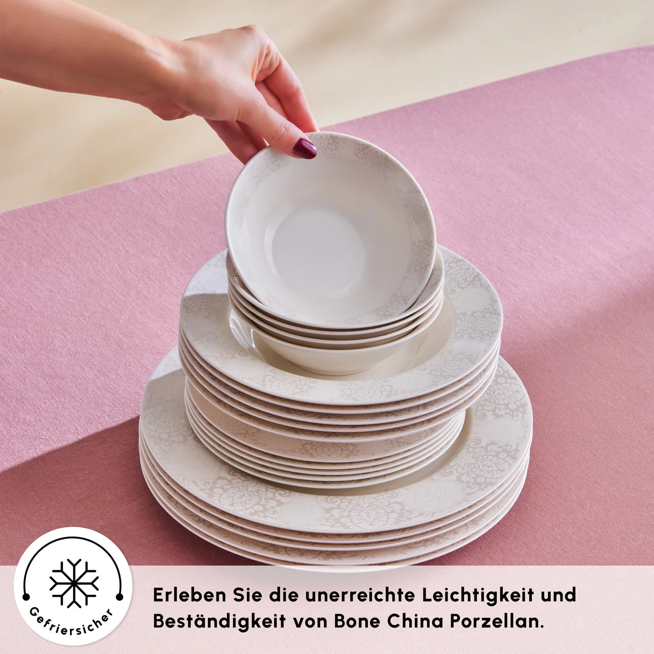 Karaca Forever Bone China New Olio 53 Parça 12 Kişilik Yemek Takımı – Beyaz