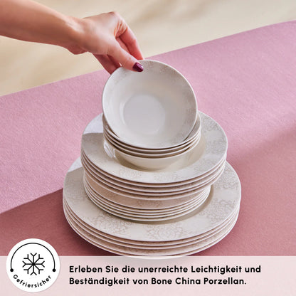 Karaca Forever Bone China New Olio 53 Parça 12 Kişilik Yemek Takımı – Beyaz
