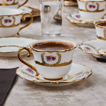 Karaca Royal Bone Elizabeth 6 Kişilik Kahve Fincanı Takımı – 90 ml