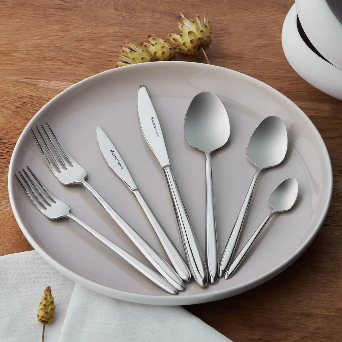 Karaca New Flow 84-Piece 12-Person Cutlery Set – Boxed Flatware Set