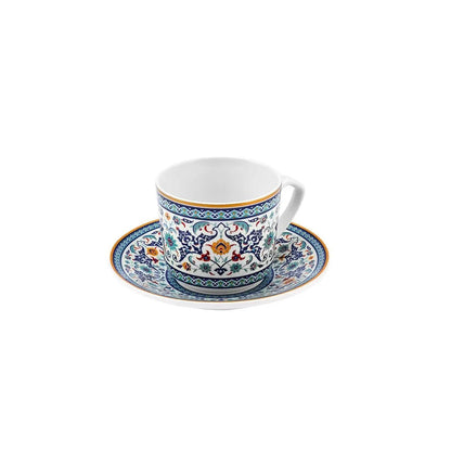 Karaca Beylerbeyi 6 Person Coffee Cup Set, 80 ml, Patterned Porcelain