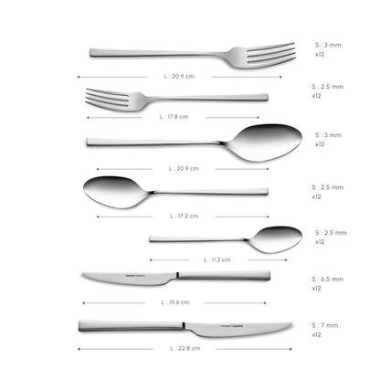 Karaca Serenity Elegance 12 Kişilik 84 Parça Paslanmaz Çelik Çatal Bıçak Seti