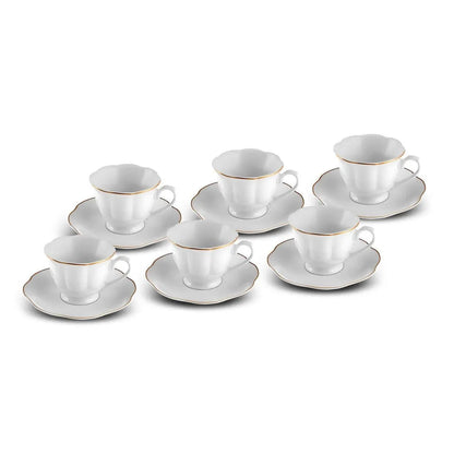 Karaca Bell 6 Person Coffee Cup Set, 90 ml, Porcelain
