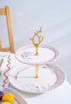 Acar Laila Tiered Cookie Jar – 2-Tier Ceramic Serving Dish (19 cm / 26 cm)