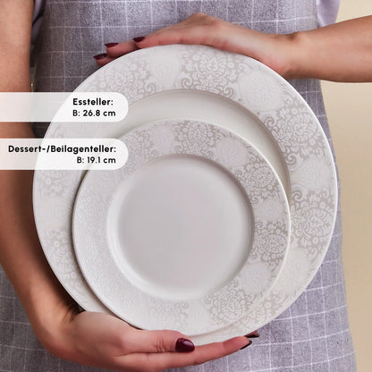 Karaca Forever Bone China New Olio 53 Parça 12 Kişilik Yemek Takımı – Beyaz