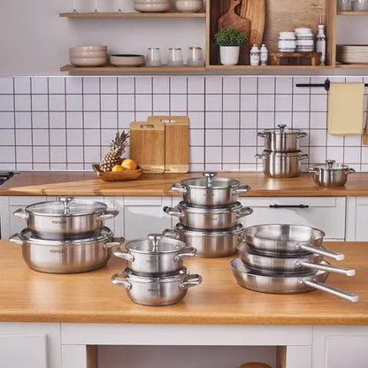 Karaca Elite 28 cm Stainless Steel Pot – 9.5 L, Induction Compatible