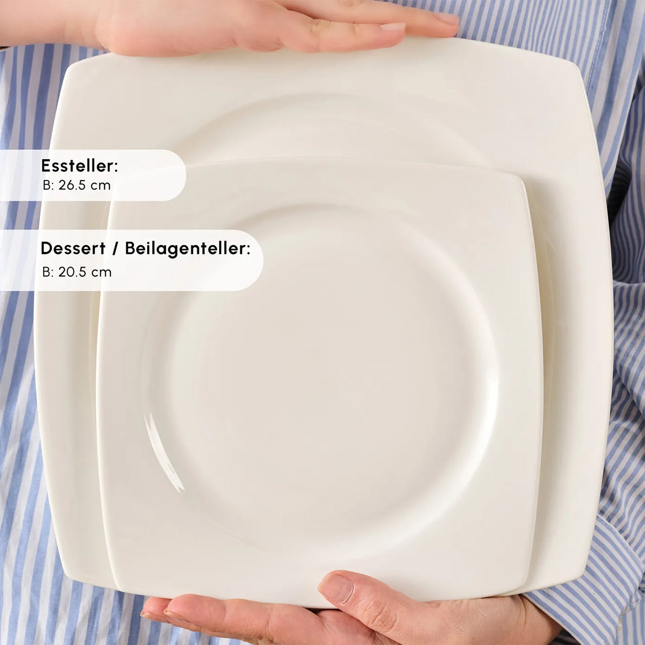 Karaca Square Bone Vesta White 52 Parça 12 Kişilik Yemek Takımı