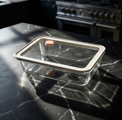 Acar Maxwell Borosilicaat Glazen Bewaarbak 700 ml Rechthoekig Vacuüm Siliconen Deksel