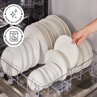 Karaca Streamline Rubicon 24 Piece 6 Person Bone China Dinner Set – White