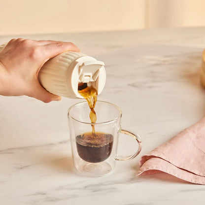 Karaca Rimo 600 ml Stalen Thermosfles – Lekvrij, 8 Uur Warm, 6 Uur Koud, Crème