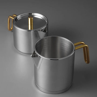 Jumbo Metalix Gold Paslanmaz Çelik Çaydanlık Takımı – 1,1 L + 1,5 L, İndüksiyon Uyumlu