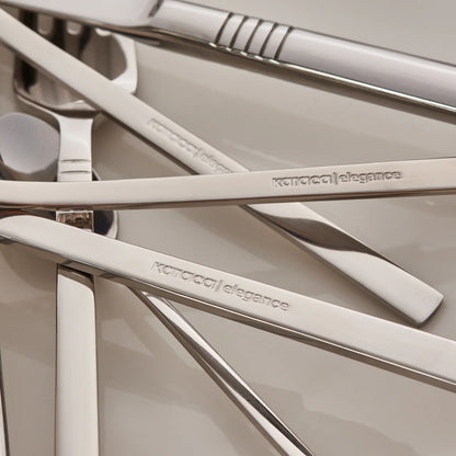 Karaca Nil 91 Stuks 18/10 Roestvrijstalen Vork Lepel Mes Set – Met Serviesset