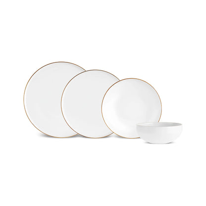 Karaca Stream Bone Meridian 24 Piece Dinner Set for 6 People – Gold