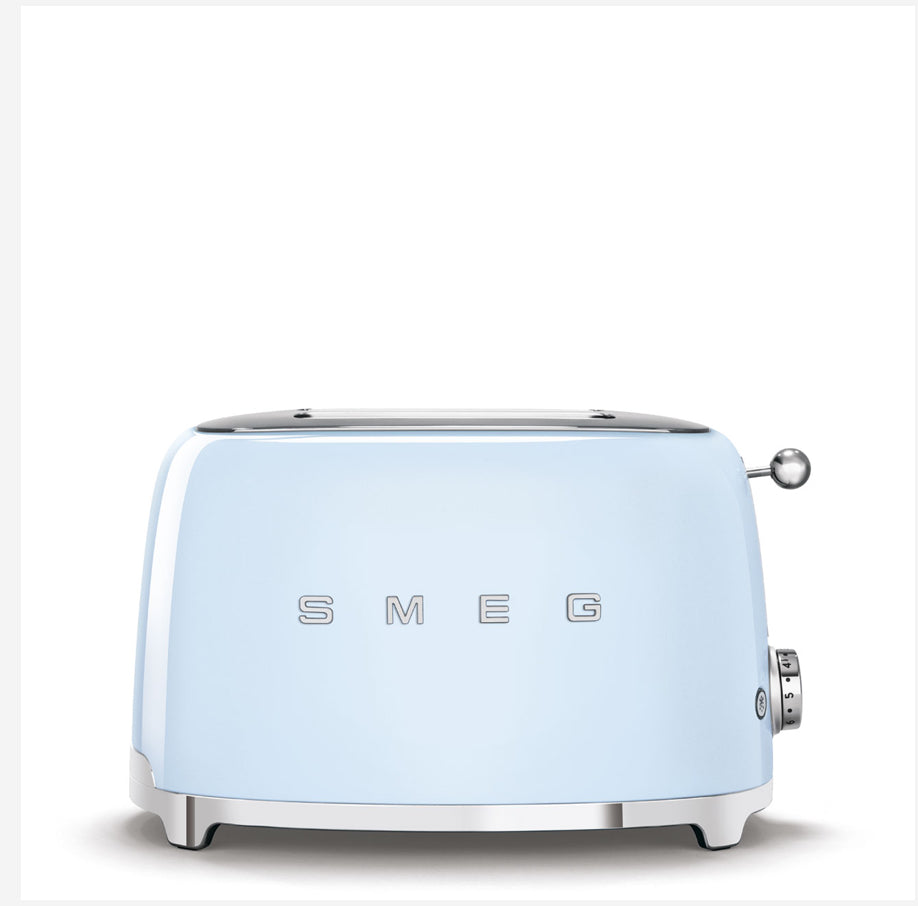 SMEG TSF01PBEU Pastelblauwe broodrooster – 2 sneden, 50's retro-stijl, 950W