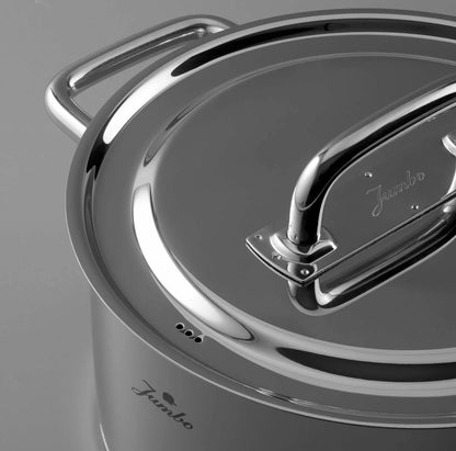 Jumbo Metalix 8 Parça Çelik Tencere Seti – 18/10 Paslanmaz Çelik, İndüksiyon Uyumlu