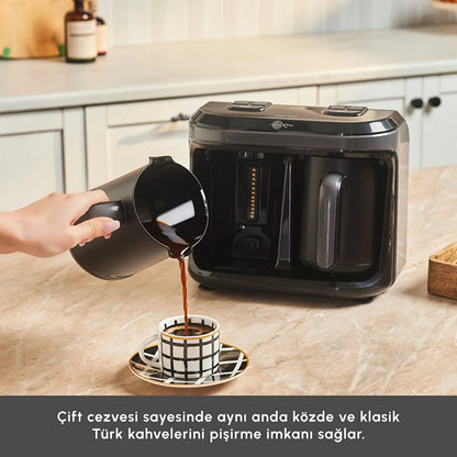 Karaca Hatır Hüp Düet Aroma İkili Türk Kahve Makinesi Space Gray – Çift Cezveli Türk Kahvesi Makinesi