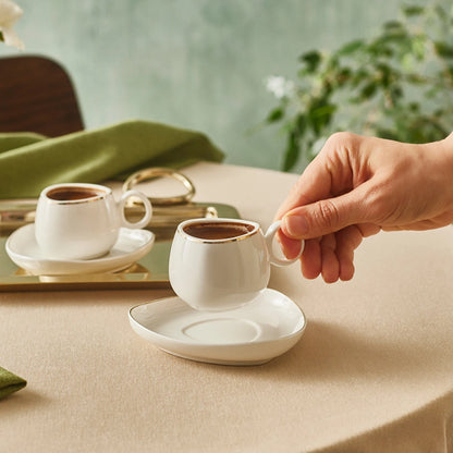 Karaca Streamline Tribe 2-Persoons Koffiekopset 90 ml – Stijlvolle Koffiekopjesset