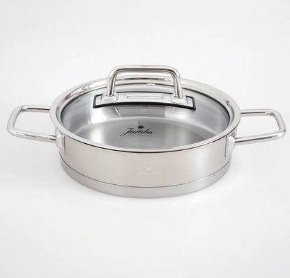 Jumbo Assos 3’lü Çelik Sahan Seti – 6 Parça, İndüksiyon Uyumlu