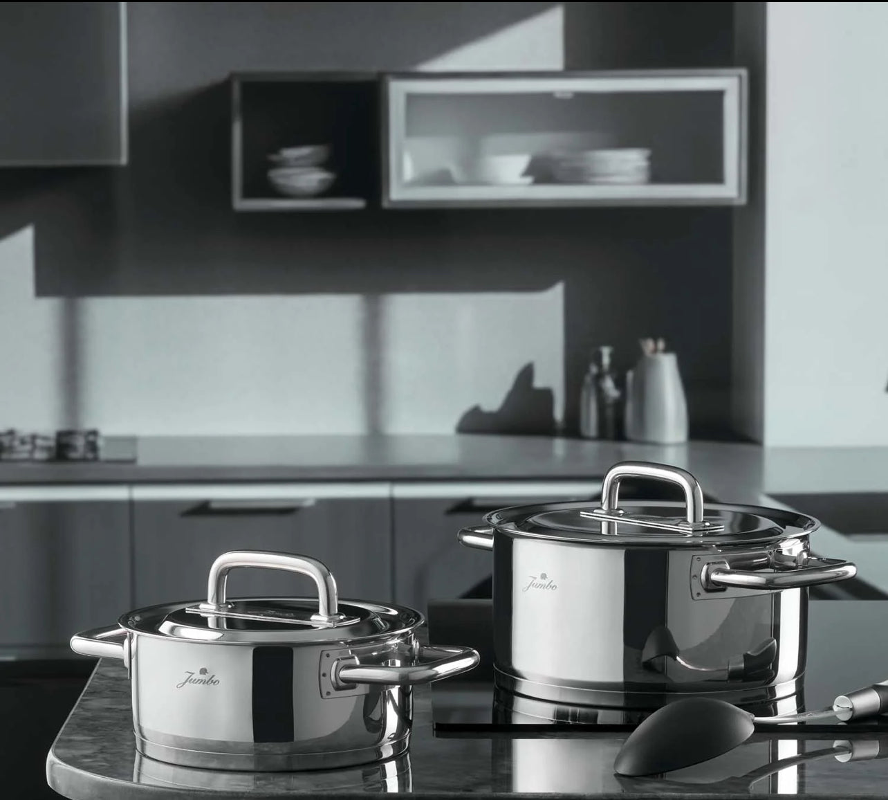 Jumbo Metalix 8 Parça Çelik Tencere Seti – 18/10 Paslanmaz Çelik, İndüksiyon Uyumlu