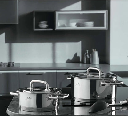 Jumbo Metalix 8 Parça Çelik Tencere Seti – 18/10 Paslanmaz Çelik, İndüksiyon Uyumlu