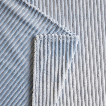 Karaca Ruby Stripe Wellsoft Tweepersoonsdeken – Blauw, Zacht en Warm
