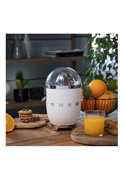 SMEG CJF11WHEU Beyaz Elektrikli Narenciye Sıkacağı – Paslanmaz Çelik Kegel, Anti-Damlama Sistemli, Tritan Renew