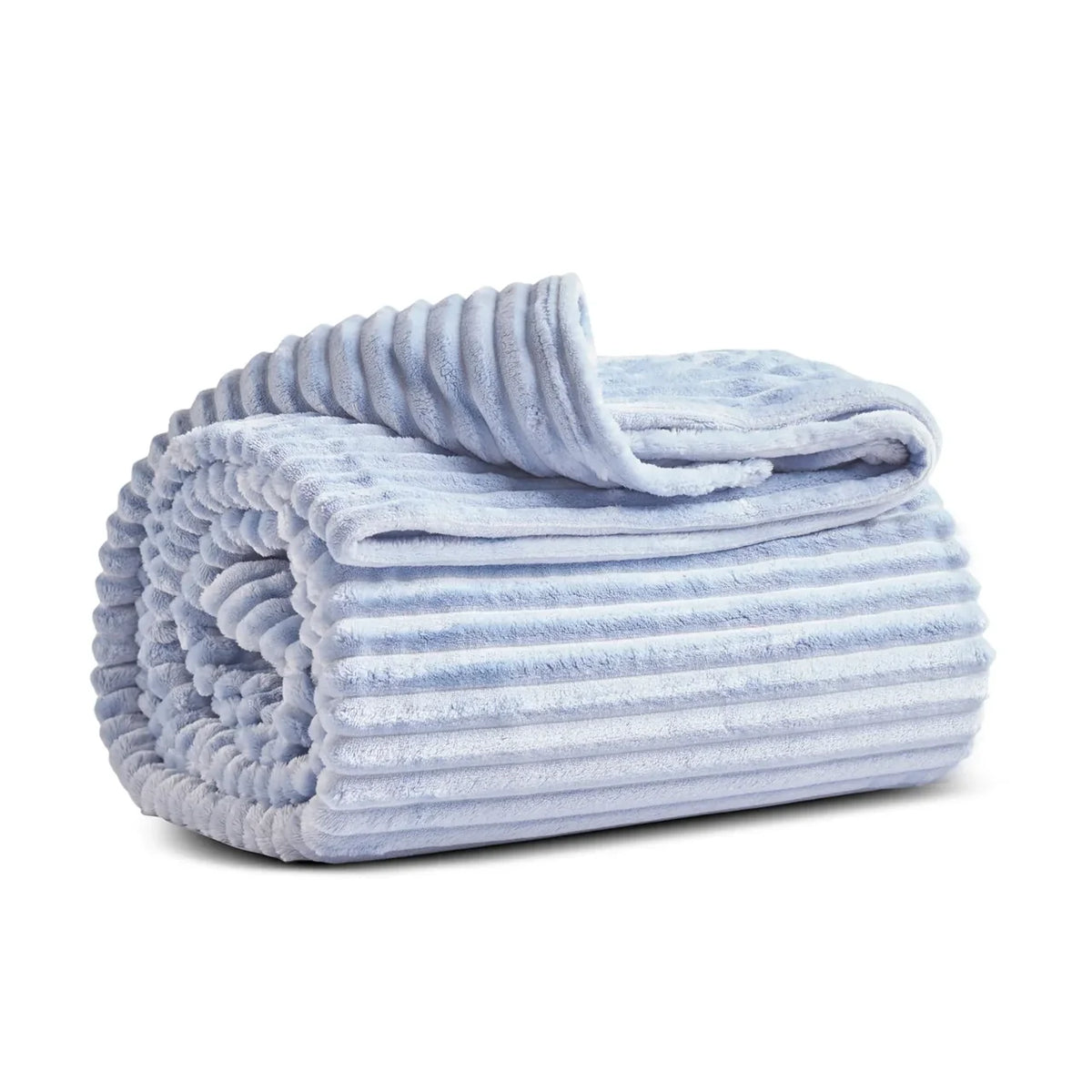 Karaca Ruby Stripe Wellsoft Double Blanket – Blue, Soft and Warm