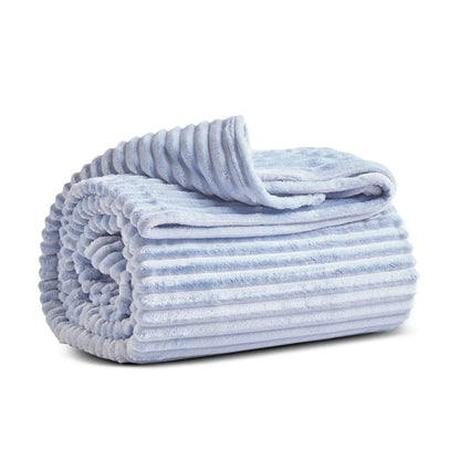 Karaca Ruby Stripe Wellsoft Tweepersoonsdeken – Blauw, Zacht en Warm