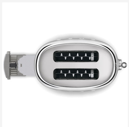 SMEG TSF01SSEU Gepolijste Stalen Broodrooster - Broodrooster 2x2, 950W, Retro 50's Stijl