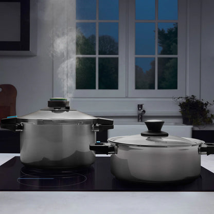 Karaca Quick and Safe 6+8 Lt İndüksiyon Tabanlı Düdüklü Tencere Seti – Hızlı, Güvenli ve Dayanıklı