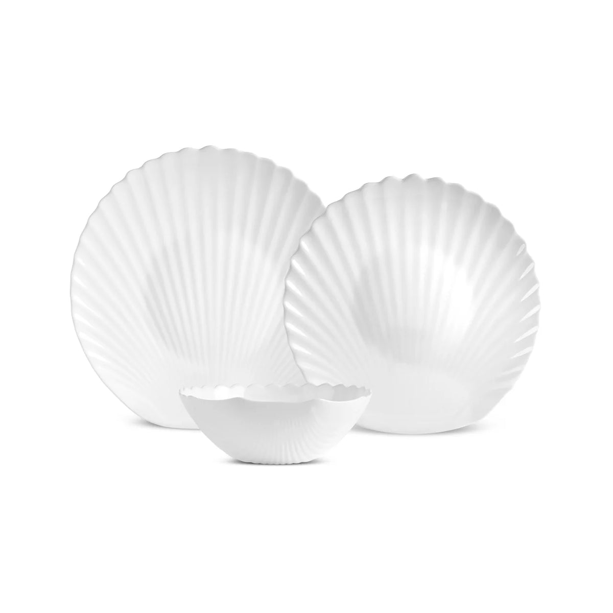 Karaca White Shell 18-delige Opal Glazen Servies voor 6 personen – Witte Tafelservies Set