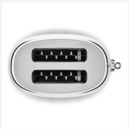 SMEG TSF01SSEU Gepolijste Stalen Broodrooster - Broodrooster 2x2, 950W, Retro 50's Stijl