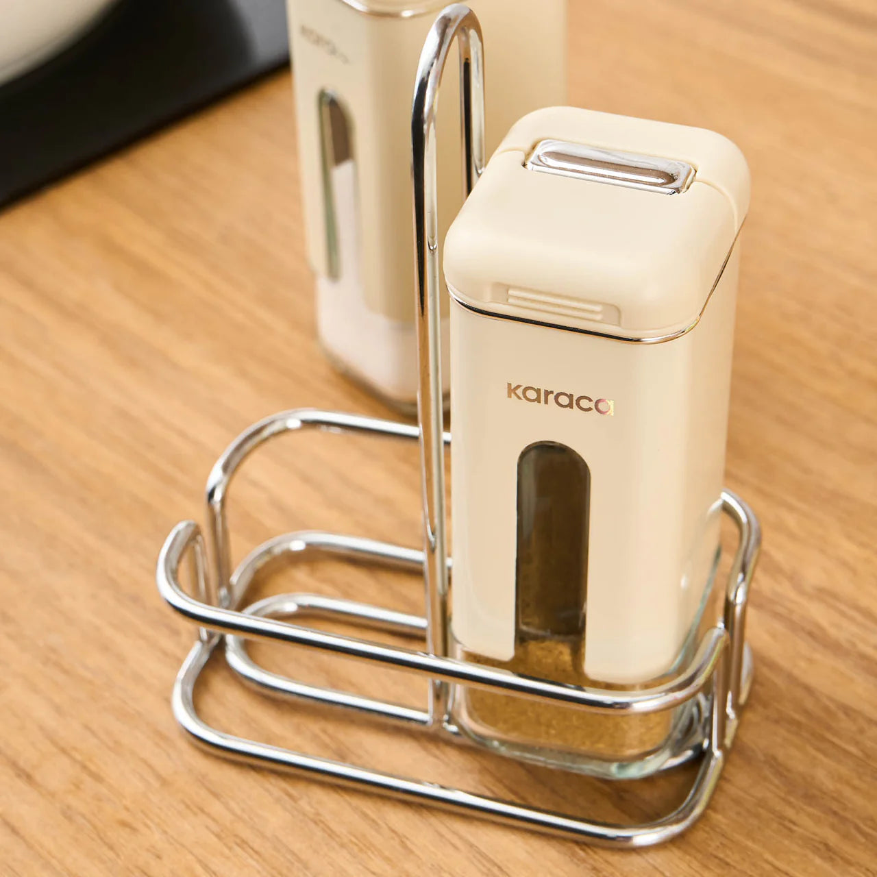 Karaca Luminous 3 Parça Tuzluk ve Biberlik Seti – Krem