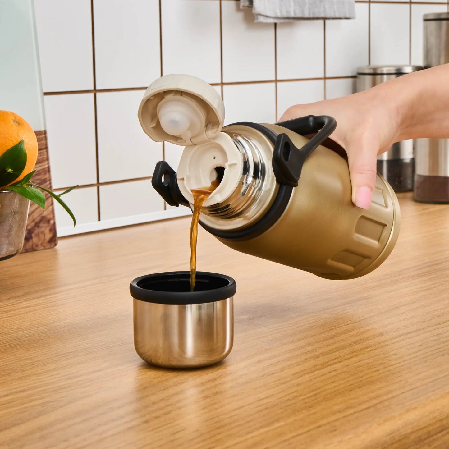 Karaca Adent 800 ml Çelik Termos – Gold, Şık Tasarım, Sızdırmaz Çelik