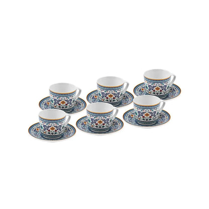 Karaca Beylerbeyi 6 Person Coffee Cup Set, 80 ml, Patterned Porcelain