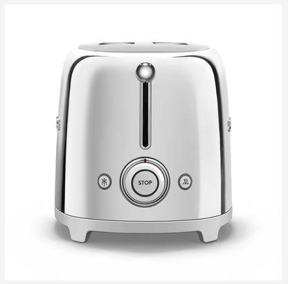 SMEG TSF01SSEU Gepolijste Stalen Broodrooster - Broodrooster 2x2, 950W, Retro 50's Stijl